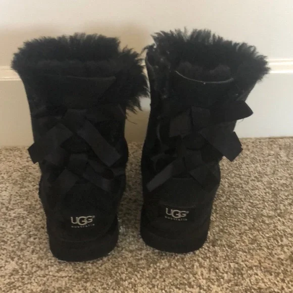 UGG Shoes Ugg 2 Bows Black Boots Poshmark